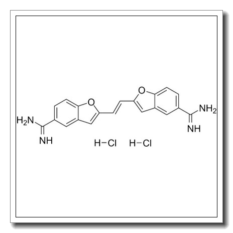 2-[(E)-2-(5-carbamimidoyl-1-benzofuran-2-yl)ethenyl]-1-benzofuran-5-carboximidamide,dihydrochloride CAS 71431-30-6 