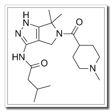 N-[6,6-dimethyl-5-(1-methylpiperidine-4-carbonyl)-1,4-dihydropyrrolo[3,4-c]pyrazol-3-yl]-3-methylbutanamide CAS 718630-59-2 