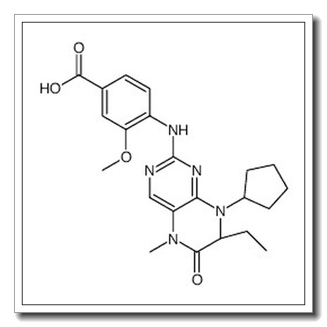 4-{[(7R)-8-Cyclopentyl-7-ethyl-5-methyl-6-oxo-5,6,7,8-tetrahydro- 2-pteridinyl]amino}-3-methoxybenzoic acid CAS 755039-56-6 