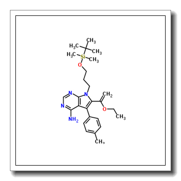 7-(3-{[Dimethyl(2-methyl-2-propanyl)silyl]oxy}propyl)-6-(1-ethoxyvinyl)-5-(4-methylphenyl)-7H-pyrrolo[2,3-d]pyrimidin-4-amine CAS 821794-86-9