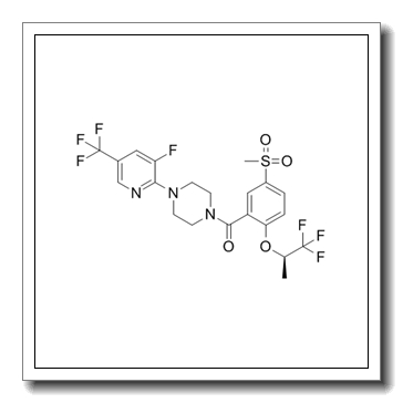 Methanone, [4-[3-fluoro-5-(trifluoromethyl)-2-pyridinyl]-1-piperazinyl][5-(methylsulfonyl)-2-[(1R)-2,2,2-trifluoro-1-methylethoxy]phenyl] CAS 845614-12-2