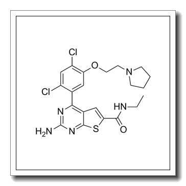 2-amino-4-[2,4-dichloro-5-(2-pyrrolidin-1-ylethoxy)phenyl]-N-ethylthieno[2,3-d]pyrimidine-6-carboxamide CAS 847559-80-2