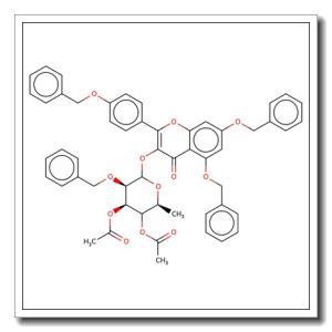 5,7-Bis-(benzyloxy)-a-(4-(benzyloxy)phenyl)-3-[3,4-di-O-acetyl-a-O-acetyl-a-L-rhamnopyranosyloxyl]-4H-chromen-4-one