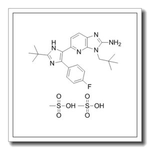 5-[2-(叔丁基)-4-(4-氟苯基)-1H-咪唑-5-基]-3-(2,2-二甲基丙基)-3H-咪唑并[4,5-B]吡啶-2-胺甲磺酸盐