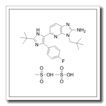 5-[2-tert-butyl-4-(4-fluorophenyl)-1H-imidazol-5-yl]-3-(2,2-dimethylpropyl)imidazo[4,5-b]pyridin-2-amine,methanesulfonic acid CAS 862507-23-1