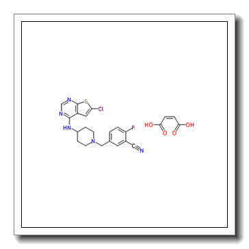 5-({4-[(6-Chlorothieno[2,3-d]pyrimidin-4-yl)amino]-1-piperidinyl} methyl)-2-fluorobenzonitrile (2Z)-2-butenedioate (1:1) CAS 866206-55-5