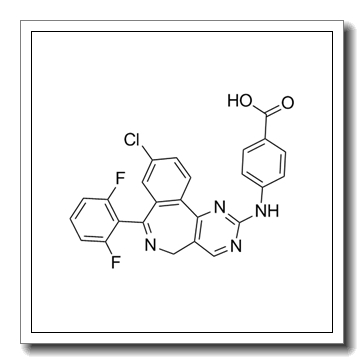 4-[[9-chloro-7-(2,6-difluorophenyl)-5H-pyrimido[5,4-d][2]benzazepin-2-yl]amino]benzoic acid CAS 869363-13-3