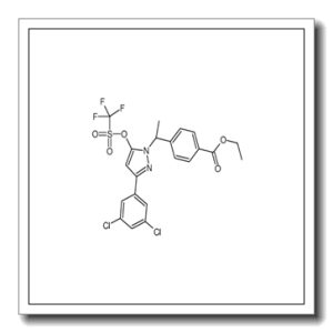 Ethyl 4-{(1S)-1-[3-(3,5-dichlorophenyl)-5-{[(trifluoromethyl)sulf onyl]oxy}-1H-pyrazol-1-yl]ethyl}benzoate
