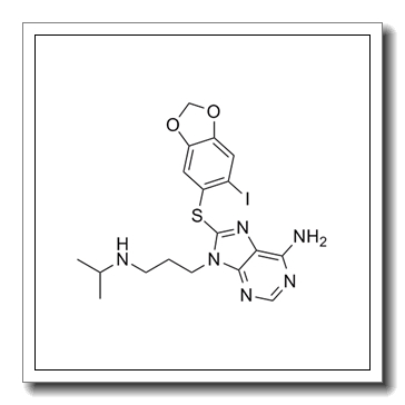8-[(6-iodo-1,3-benzodioxol-5-yl)sulfanyl]-9-[3-(propan-2-ylamino)propyl]purin-6-amine CAS 873436-91-0
