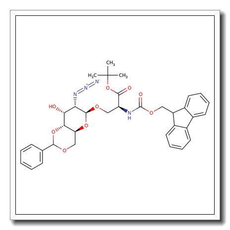 O-(2-Azido-4,6-O-benzylidene-2-deoxy-a-D-galactopyranosyl)-N-[(9H-fluoren-9-ylmethoxy)carbonyl]-L-serine tert-Butyl Ester CAS 878483-02-4