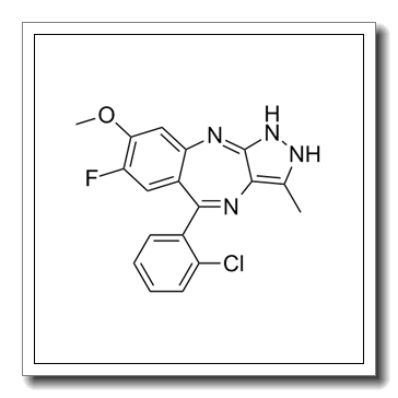 5-(2-chlorophenyl)-7-fluoro-8-methoxy-3-methyl-1,2-dihydropyrazolo[3,4-b][1,4]benzodiazepine CAS 882531-87-5
