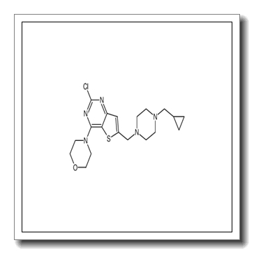 2-chloro-6-(4-cyclopropylmethyl-piperazin-1-ylmethyl)-4-morpholin-4-yl-thieno[3,2-d]pyrimidine CAS 885699-88-7