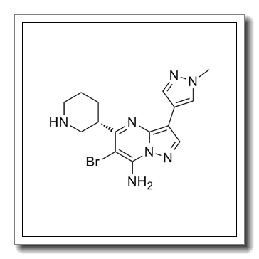 6-bromo-3-(1-methylpyrazol-4-yl)-5-[(3S)-piperidin-3-yl]pyrazolo[1,5-a]pyrimidin-7-amine CAS 891494-64-7