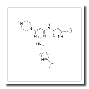 4-N-(5-cyclopropyl-1H-pyrazol-3-yl)-6-(4-methylpiperazin-1-yl)-2-N-[(3-propan-2-yl-1,2-oxazol-5-yl)methyl]pyrimidine-2,4-diamine CAS 898280-07-4
