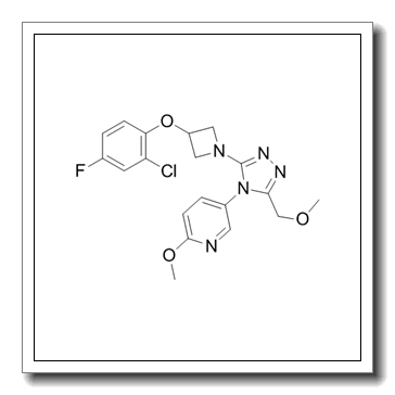 Pyridine, 5-[3-[3-(2-chloro-4-fluorophenoxy)-1-azetidinyl]-5-(methoxymethyl)-4H-1,2,4-triazol-4-yl]-2-methoxy CAS 900510-03-4