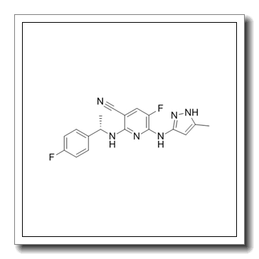 5-fluoro-2-[[(1S)-1-(4-fluorophenyl)ethyl]amino]-6-[(5-methyl-1H-pyrazol-3-yl)amino]pyridine-3-carbonitrile CAS 905586-69-8