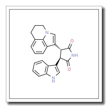 2,5-Pyrrolidinedione, 3-(5,6-dihydro-4H-pyrrolo[3,2,1-ij]quinolin-1-yl)-4-(1H-indol-3-yl)-, (3R,4R)-rel- CAS 905853-99-8