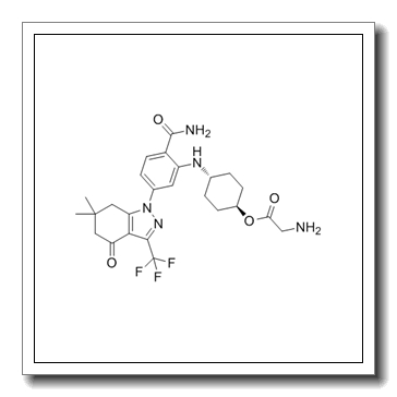 [4-[2-carbamoyl-5-[6,6-dimethyl-4-oxo-3-(trifluoromethyl)-5,7-dihydroindazol-1-yl]anilino]cyclohexyl] 2-aminoacetate CAS 908115-27-5