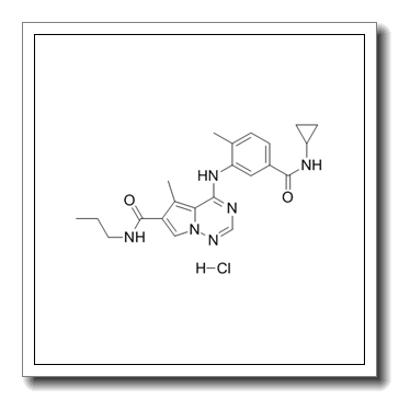4-[5-(cyclopropylcarbamoyl)-2-methylanilino]-5-methyl-N-propylpyrrolo[2,1-f][1,2,4]triazine-6-carboxamide,hydrochloride CAS 912806-16-7