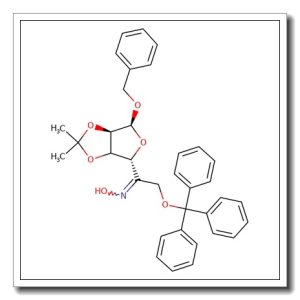 Benzyl 2,3-O-isopropylidene-6-O-trityl-5-keto-a-D-mannofuranoside 5-oxime