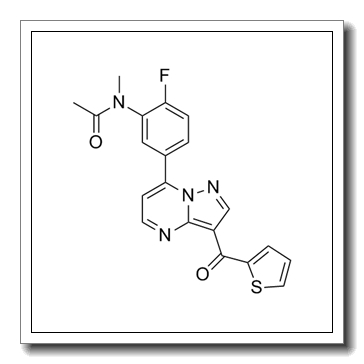 N-[2-fluoro-5-[3-(thiophene-2-carbonyl)pyrazolo[1,5-a]pyrimidin-7-yl]phenyl]-N-methylacetamide CAS 917393-39-6