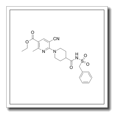 3-Pyridinecarboxylic acid, 5-cyano-2-methyl-6-[4-[[[(phenylmethyl)sulfonyl]amino]carbonyl]-1-piperidinyl]-, ethyl ester CAS 919351-41-0