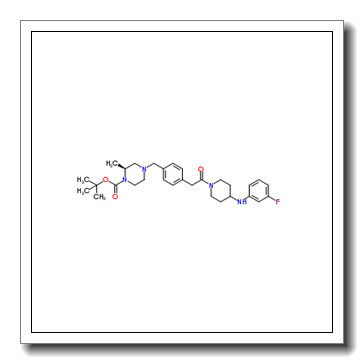 2-Methyl-2-propanyl (2S)-4-[4-(2-{4-[(3-fluorophenyl)amino]-1-piperidinyl}-2-oxoethyl)benzyl]-2-methyl-1-piperazinecarboxylate CAS 923565-74-6