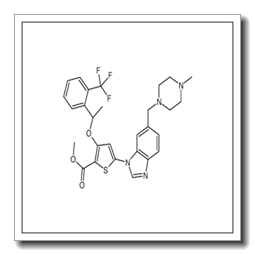 Methyl 5-{6-[(4-methyl-1-piperazinyl)methyl]-1H-benzimidazol-1-yl }-3-{(1R)-1-[2-(trifluoromethyl)phenyl]ethoxy}-2-thiophenecarboxy late CAS 929095-51-2