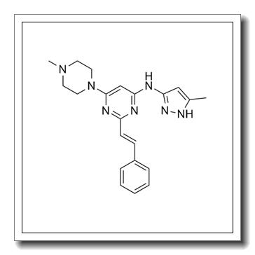 6-(4-methylpiperazin-1-yl)-N-(5-methyl-1H-pyrazol-3-yl)-2-[(E)-2-phenylethenyl]pyrimidin-4-amine CAS 934353-76-1