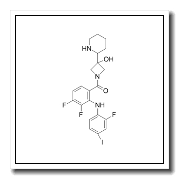 [3,4-difluoro-2-(2-fluoro-4-iodoanilino)phenyl]-(3-hydroxy-3-piperidin-2-ylazetidin-1-yl)methanone CAS 934662-91-6