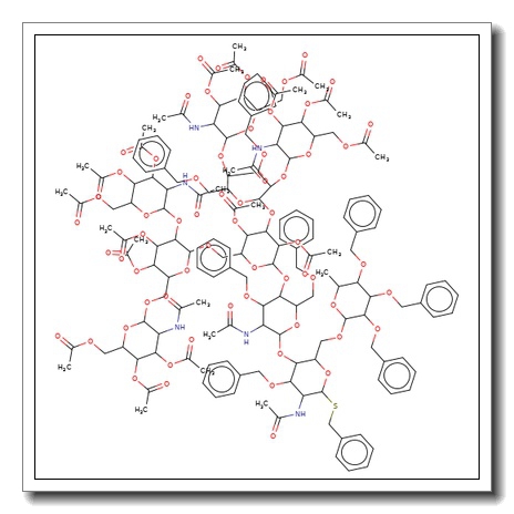 Benzyl 2-acetamido-4-O-{2-acetamido-4-O-[[2,4-Di-O-acetyl-3-O-[2,4-di-O-(2-acetamido-3,4,6-tri-O-acetyl-2-deoxy-b-D-glucopyranosyl)- 3,6-di-O-benzyl-a-D-mannopyranosyl]-6-O-[3,4-di-O-acetyl-2,6-di-O-(2-acetamido-3,4,6-tri-O-acetyl-2-deoxy-b-D-glucopyr CAS 946076-10-4