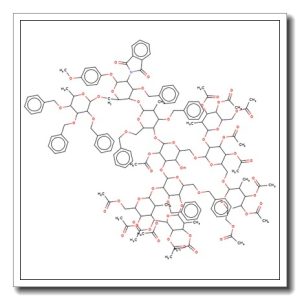 4-Methoxyphenyl 4-O-{4-O-[[2-O-Ac-3-O-[2,4-di-O-(3,4 ,6-tri-O-Ac-2-PhthN-β-D-Glc)-3,6-di-O-Bn-α-D-Man]-6-O-[3,4-di-O-Ac-2 ,6-di-O-(3,4 ,6-tri-O-Ac-2-PhthN-β-D-Glc)-α-D-Man]-β-D-Man]]-3,6-di-O-Bn -2-PhthN-β-D-Glc}-3-O-Bn-6-O-(tri-O-Bn-α-L-Fuc)-2-PhthN-β-D-