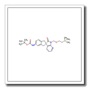 2-Methyl-2-propanyl [(2S)-2'-oxo-1'-{[2-(trimethylsilyl)ethoxy]methyl}-1,1',2',3-tetrahydrospiro[indene-2,3'-pyrrolo[2,3-b]pyridin]-5-yl]carbamate CAS 957121-35-6