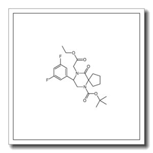 2-Methyl-2-propanyl (8R)-8-(3,5-difluorophenyl)-9-(2-ethoxy-2-oxo ethyl)-10-oxo-6,9-diazaspiro[4.5]decane-6-carboxylate