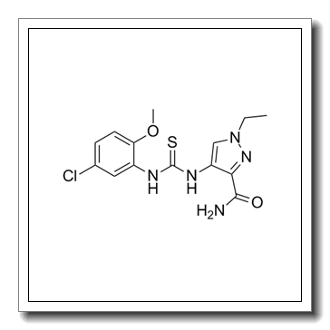 1H-​Pyrazole-​3-​carboxamide, 4-​[[[(5-​chloro-​2-​methoxyphenyl)​amino]​thioxomethyl]​amino]​-​1-​ethyl- CAS 957485-64-2