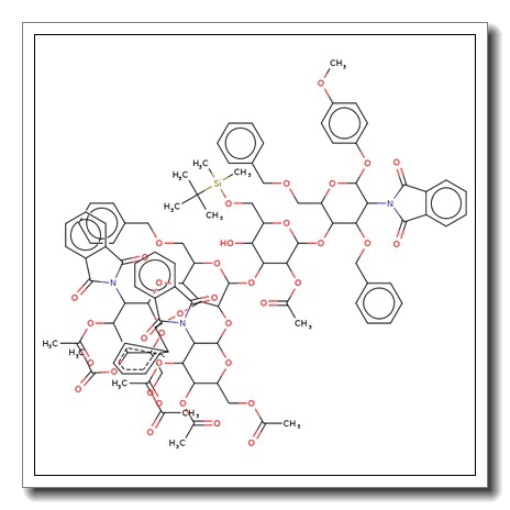 4-Methoxyphenyl 4-O-{2-O-acetyl-3-O-[2,4-di-O-(3,4,6-tri-O-acetyl-2-deoxy-2-phthalimido-β-D-glucopyranosyl)-3,6-di-O-benzyl-β-D-mann opyranosyl]-6-O-tert-butyldimethylsilyl-β-D-mannopyranosyl}-3,6-di-O-benzyl-2-deoxy-2-phthalimido-β-D-glucopyranoside