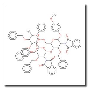 4-Methoxyphenyl 4-O-(3,6-di-O-benzyl-2-deoxy-2-phthalimido-β-D-glucopyranosyl)-3-O-benzyl-6-O-(2,3,4-tri-O-benzyl-α-L-fucopyranosyl)  -2-deoxy-2-phthalimido-β-D-glucopyranoside