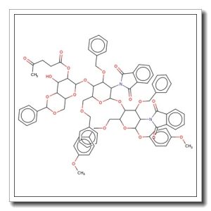 4-Methoxyphenyl 4-O-[3,6-di-O-benzyl-2-deoxy-4-O-(4,6-O-benzylidene-2-O-levulinoyl-b-D-glucopyranosyl)-2-phthalimido-b-D-glucopyrano sy]-3-O-benzyl-2-deoxy-6-O-(4-methoxybenzyl)-2-phthalimido-b-D-glucopyranoside