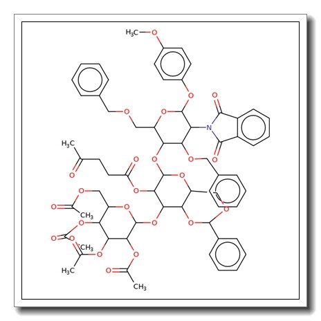 4-Methoxyphenyl 4-O-[3-O-(2,3,4,6-O-acetyl-α-D-mannopyranosyl)-4,6-O-benzylidene-2-O-levulinoyl-β-D-glucopyranosyl]-3,6-di-O-benzyl-  2-deoxy-2-phthalimido-β-D-glucopyranoside
