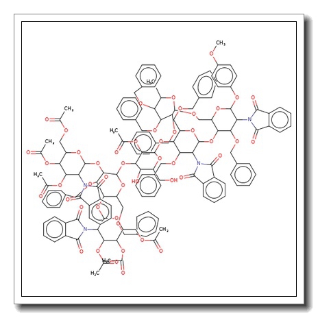 4-Methoxyphenyl 4-O-{4-O-[[2-O-Ac-3-O-[2,4-di-O-(3,4,6-tri-O-Ac-2-deoxy-2-PhthN-β-D-Glc)-3,6-di-O-Bn-α-D-Man]-β-D-Man]]-3,6-di-O-Bn-  2-deoxy-2-PhthN-β-D-Glc}-3-O-Bn-6-O-(tri-O-Bn-α-L-Fuc)-2-deoxy-2-PhthN-β-D-Glc
