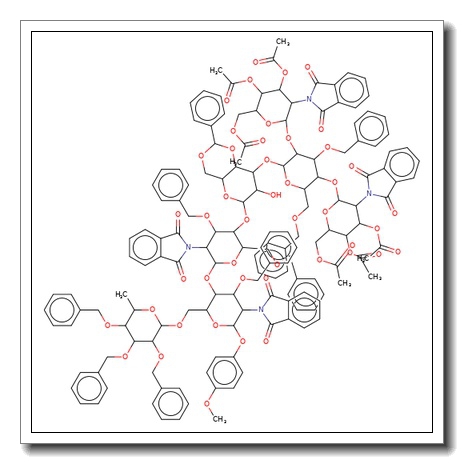 4-Methoxyphenyl 4-O-{4-O-[[3-O-(2,4-di-O-[3,4,6-tri-O-Ac-2-PhthN-β-D-Glc)-3,6-di-O-Bn-α-D-Man]-4,6-O-benzylidene-β-D-Glc]]-3,6-di-O- Bn-2-PhthN-β-D-Glc}-3-O-Bn-6-O-(tri-O-Bn-α-L-Fuc)-2-PhthN-β-D-Glc
