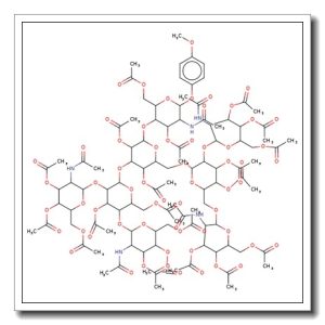 4-Methoxyphenyl 2-acetamido-3,6-di-O-acetyl-4-O-{2,4-di-O-acetyl-3-O-[3,6-di-O-acetyl-2,4-di-O-(3,4,6-tri-O-acetyl-2-acetamido-2-deo xy-b-D-glucopyranosyl)-a-D-mannopyranosyl]-6-O-[3,4-di-O-acetyl-2,6-di-O-(3,4,6-tri-O-acetyl-2-acetamido-2-deoxy-b-D-g