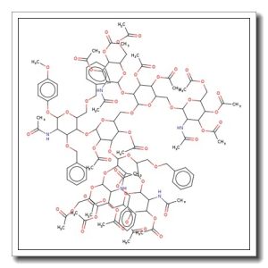 4-Methoxyphenyl 2-acetamido-3,6-di-O-benzyl-4-O-{2,4-di-O-acetyl-3-O-[3,6-di-O-benzyl-2,4-di-O-(3,4,6-tri-O-acetyl-2-acetamido-2-deo xy-b-D-glucopyranosyl)-a-D-mannopyranosyl]-6-O-[3,4-di-O-acetyl-2,6-di-O-(3,4,6-tri-O-acetyl-2-acetamido-2-deoxy-b-D-g