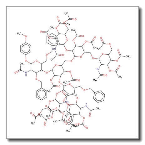 4-Methoxyphenyl 2-acetamido-3,6-di-O-benzyl-4-O-{2,4-di-O-acetyl-3-O-[3,6-di-O-benzyl-2,4-di-O-(3,4,6-tri-O-acetyl-2-acetamido-2-deo xy-b-D-glucopyranosyl)-a-D-mannopyranosyl]-6-O-[3,4-di-O-acetyl-2,6-di-O-(3,4,6-tri-O-acetyl-2-acetamido-2-deoxy-b-D-g