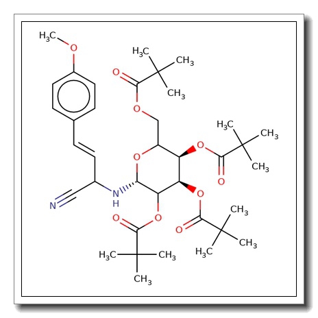 N-[2-(4'-Methoxyphenyl)-1-cyano-3-butene)-2,3,4,6-tetra-O-pivaloyl-D-glucopyranoside