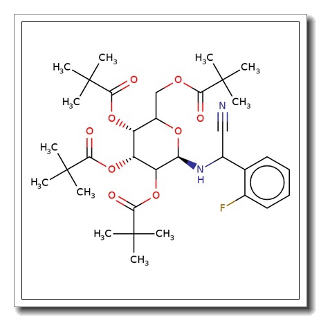 N-[2-(2'-Fluorobenzylacetonitrile)]-2,3,4,6-tetra-O-pivaloyl-b-D-glucopyranoside
