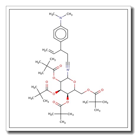 N-[2-(4'-Dimethylaminophenyl)-1-cyano-3-butene]-2,3,4,6-tetra-O-pivaloyl-D-glucopyranoside