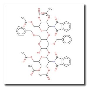 4,6-Di-O-(3,4,6-tri-O-acetyl-2-deoxy-2-phthalimido β-D-glucopyranosyl)-3-6-di-O-benzyl-α-D-mannopyranose